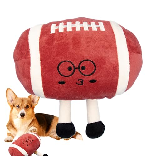 Miyanvuo Fußball Hundespielzeug - Gefüllter Fußball Quietschspielzeug Für Haustiere | Für Interaktive Spiele Weicher Knisterstoff Für Zerrspiel Für Welpen Katzen Und Zuhause | Jagd Apportieren Werfen von Miyanvuo