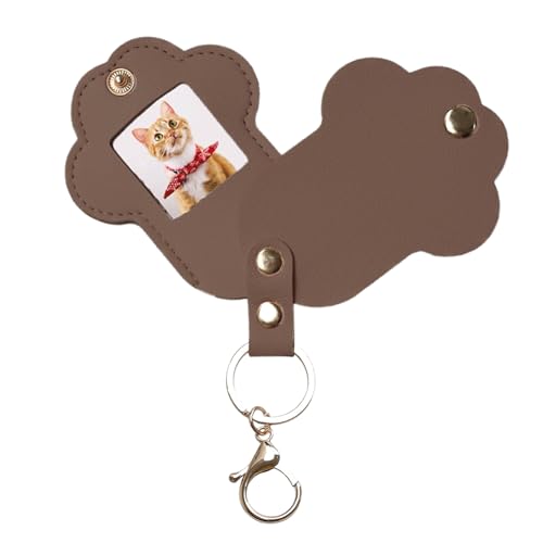 Miyanvuo Hundehaar Aufbewahrungsanhänger - Erinnerungsbox Für Hundehaar | Fotoanhänger Mit Pfotenform Aus Kunstleder Für Rucksack Umhängetasche Tragetasche von Miyanvuo