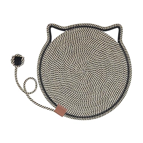Miyanvuo Kratzmatten Für Katzen,Runder Horizontaler Kratzer mit Ball Spielzeug | Zubehör Möbelschutz Mit Ösen Für Wand Couch | Für Zuhause Wohnzimmer Schlafzimmer Wand Sofa Teppich von Miyanvuo