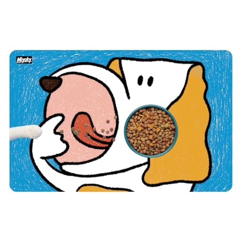 Miyoky Hundefuttermatte und Napfmatte, rutschfest, saugfähig, leicht zu reinigen, wasserdicht, schnell trocknend, Hundematte für Futter und Wasser, Katzenfuttermatte, für unordentliche Trinker (Blau, Miyoky Hundefuttermatte und Napfmatte, rutschfest, saugfähig, leicht zu reinigen, wasserdicht, schnell trocknend, Hundematte für Futter und Wasser, Katzenfuttermatte, für unordentliche Trinker (Blau, von Miyoky
