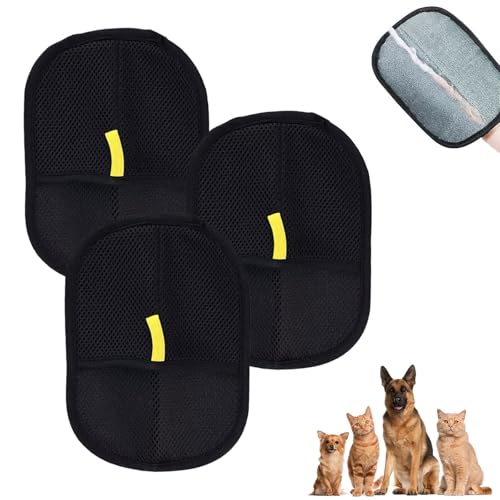 Mizijia Fellmagnet, Fell Magnet Handschuh, Fellmagnet, Katzen/Hunde Handschuhe, Pet Grooming Gloves, Statische Haarentfernungshandschuhe Für Haustier Glattes und Gesundes Fell (3) von Mizijia