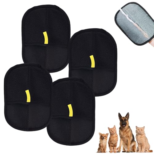 Mizijia Fellmagnet, Fell Magnet Handschuh, Fellmagnet, Katzen/Hunde Handschuhe, Pet Grooming Gloves, Statische Haarentfernungshandschuhe Für Haustier Glattes und Gesundes Fell (4) von Mizijia