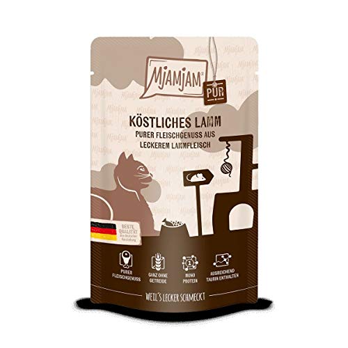Katzen Nassfutter: purer Fleischgenuss - köstliches Lamm pur - 12er-Pack, hoher Fleischanteil von MjAMjAM