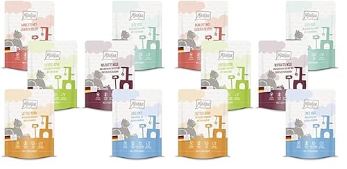 MjAMjAM - 300g Pouchbeutel Mixpaket 3 - Premium Nassfutter für Katzen, leckere Mahlzeiten für Deine Katze 6 x 300g (Packung mit 2) von MjAMjAM