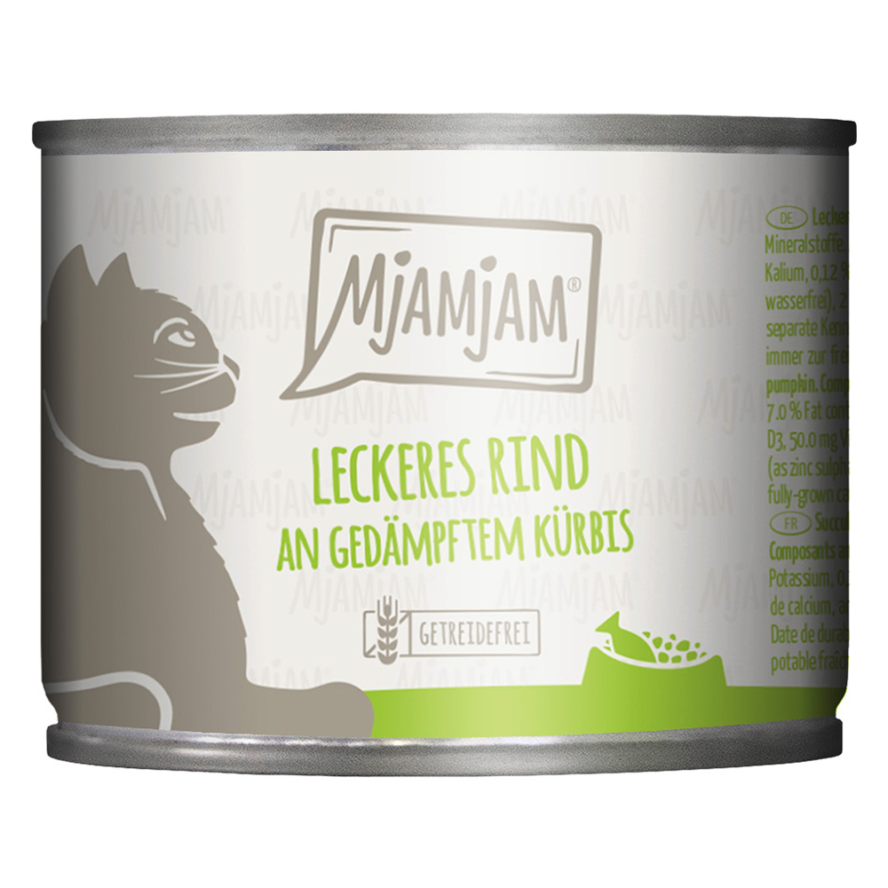 MjAMjAM Katzenfutter 6 x 200 g - leckeres Rind an gedämpftem Kürbis MjAMjAM Katzenfutter 6 x 200 g - leckeres Rind an gedämpftem Kürbis von MjAMjAM
