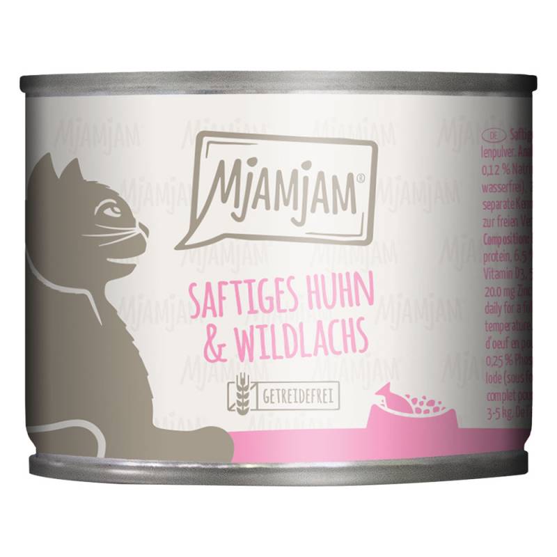 MjAMjAM Katzenfutter 6 x 200 g - saftiges Huhn und Wildlachs von MjAMjAM