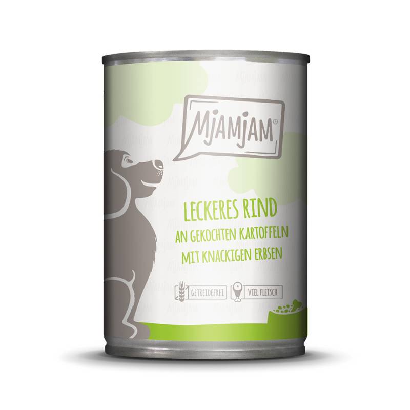 MjAMjAM Adult Hund 6 x 400 g - leckeres Rind mit gekochten Kartoffeln von MjAMjAM