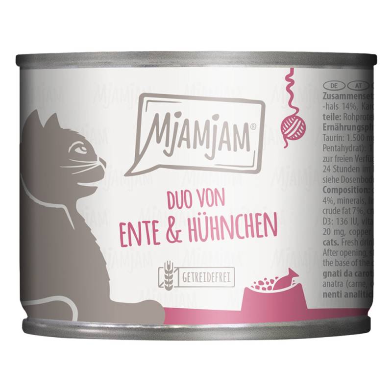 MjAMjAM Duo 6 x 200 g - zarte Ente & Hühnchen an Möhrchen von MjAMjAM