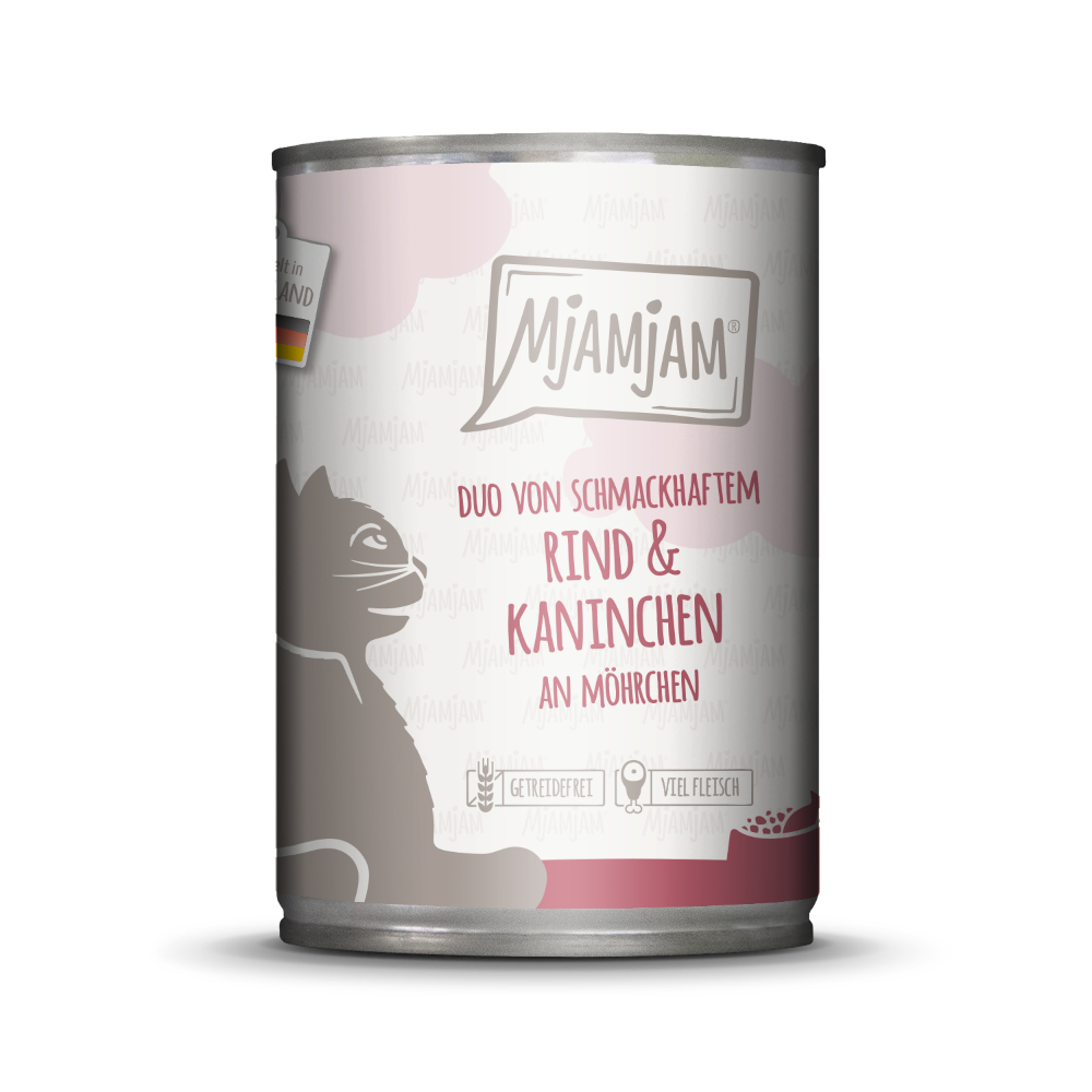MjAMjAM Duo 6 x 400 g - schmackhaftes Rind & Kaninchen an Möhrchen MjAMjAM Duo 6 x 400 g - schmackhaftes Rind & Kaninchen an Möhrchen von MjAMjAM