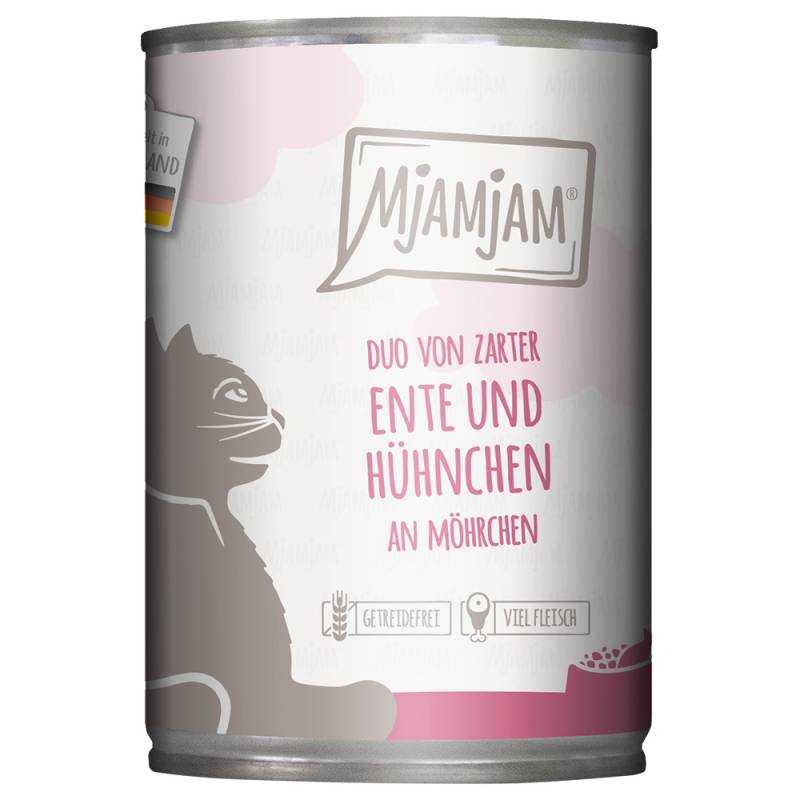 MjAMjAM Duo 6 x 400 g - zarte Ente & Hühnchen an Möhrchen von MjAMjAM