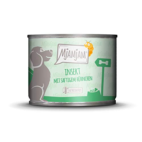 MjAMjAM - Premium Nassfutter für Hunde - Insekt mit saftigem Hühnchen, 6er Pack (6 x 400 g), getreidefrei mit Insektenprotein von MjAMjAM