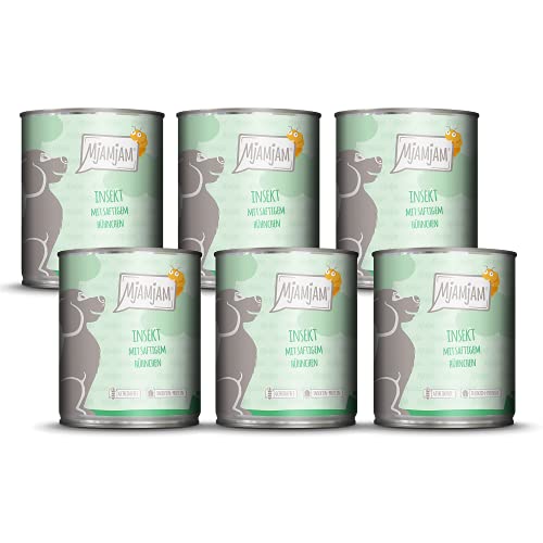 MjAMjAM - Premium Nassfutter für Hunde - Insekt mit saftigem Hühnchen, 6er Pack (6 x 800 g), getreidefrei mit Insektenprotein von MjAMjAM