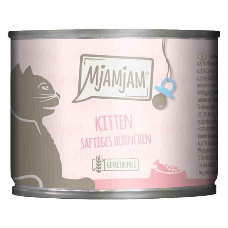 MjAMjAM Kitten 6 x 200 g - saftiges Hühnchen mit Lachsöl von MjAMjAM