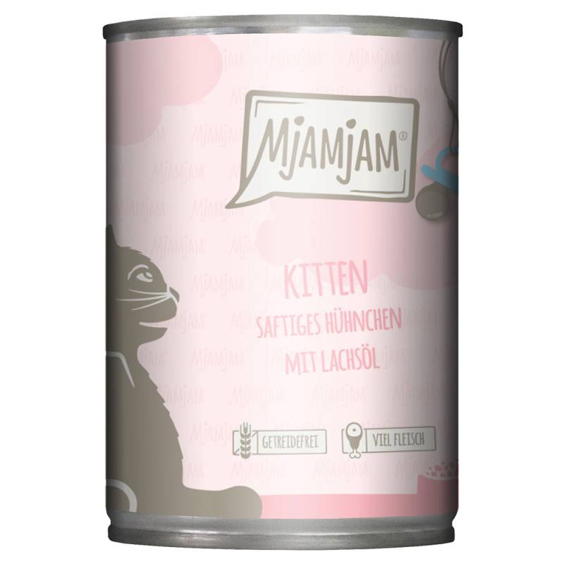 MjAMjAM Kitten 6 x 400 g  - saftiges Hühnchen mit Lachsöl von MjAMjAM