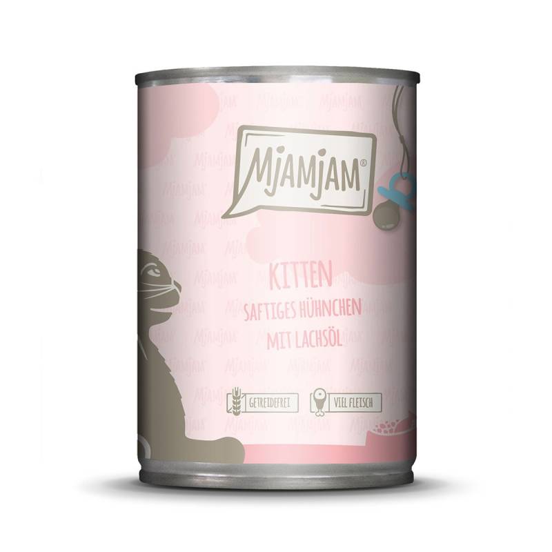 MjAMjAM - Kitten saftiges Hühnchen mit Lachsöl 24x400g von MjAMjAM