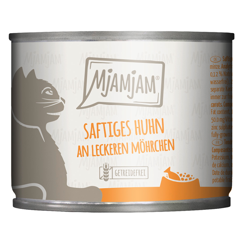 MjAMjAM Kombi-Paket: 12 x 200 g Nassfutter + 3 x 125 g Snackbag saftiges Hühnchen - saftiges Huhn und Wildlachs 12 x 200 g + Snackbag saftiges Hühnchen 3 x 125 g MjAMjAM Kombi-Paket: 12 x 200 g Nassfutter + 3 x 125 g Snackbag saftiges Hühnchen - saftiges Huhn und Wildlachs 12 x 200 g + Snackbag saftiges Hühnchen 3 x 125 g von MjAMjAM