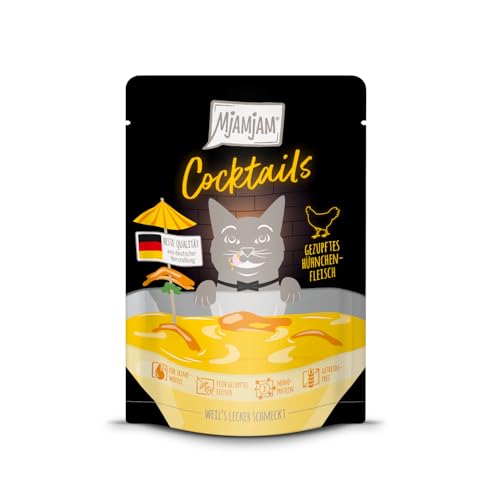 MjAMjAM - Leckerer Drink für Katzen - Cocktails - Gezupftes Hühnchenfleisch, 1er Pack (1x40g), getreidefrei von MjAMjAM