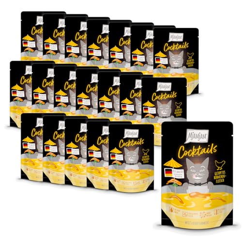 MjAMjAM - Leckerer Drink für Katzen - Cocktails - Gezupftes Hühnchenfleisch, 20er Pack (20x40), getreidefrei von MjAMjAM