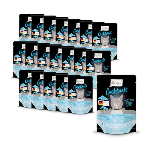 MjAMjAM - Leckerer Drink für Katzen - Cocktails - Gezupftes Lachsfilet, 20er Pack (20x40), getreidefrei von MjAMjAM