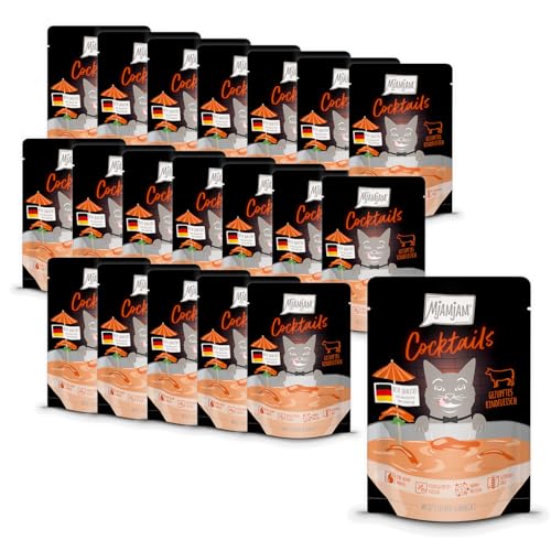 MjAMjAM - Leckerer Drink für Katzen - Cocktails - Gezupftes Rindfleisch, 20er Pack (20x40), getreidefrei von MjAMjAM