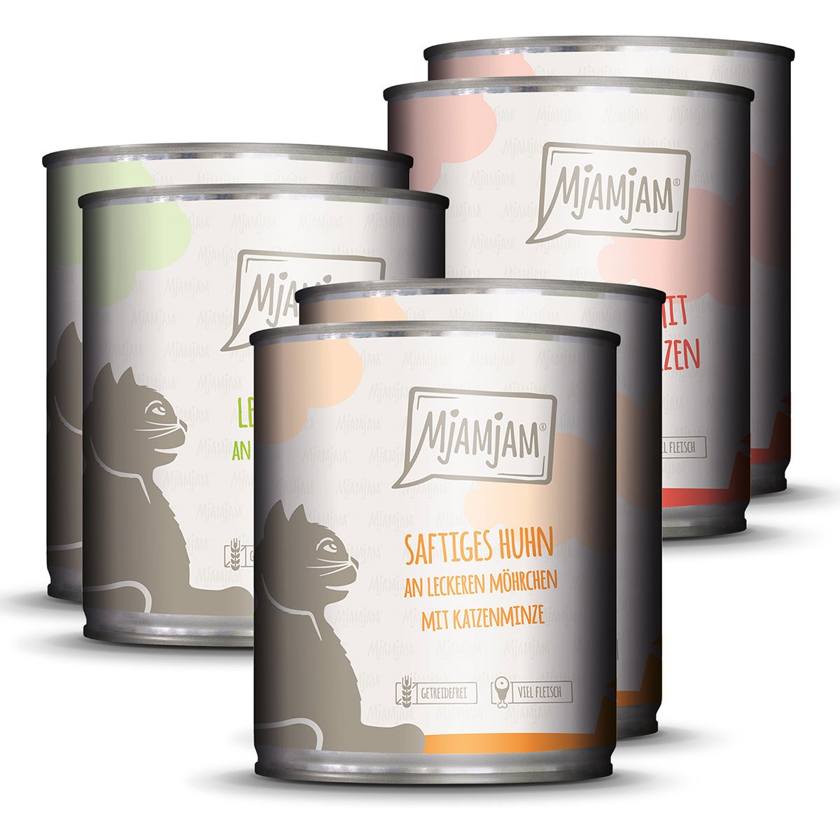 MjAMjAM Mixpaket I Huhn, Rind, Herzen 24x800g von MjAMjAM