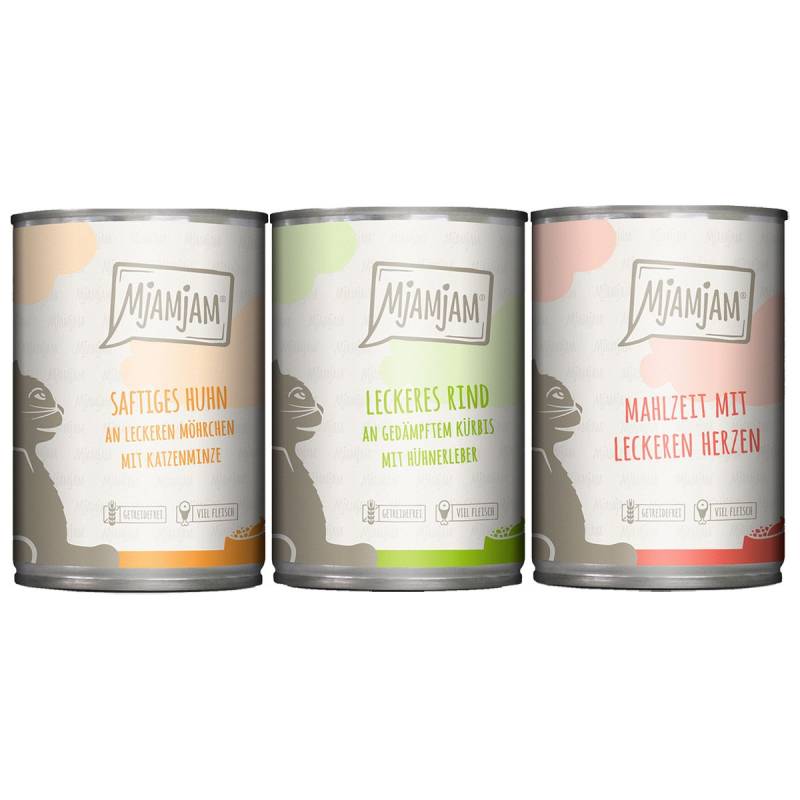 MjAMjAM Mixpaket I Huhn, Rind, Herzen 6x400g von MjAMjAM