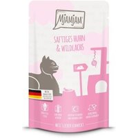MjAMjAM Nassfutter Katze Adult, Quetschie, Huhn und Wildlachs 12x125 g von MjAMjAM