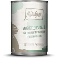 MjAMjAM Nassfutter Katze Adult 6x400 g Kalb und Truthahn von MjAMjAM