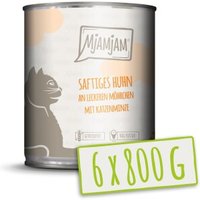 MjAMjAM Nassfutter Katze Adult 6x800 g Huhn an Möhrchen von MjAMjAM