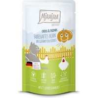 MjAMjAM Nassfutter Katze Adult, Quetschie Chicks & Friends, Huhn und Kürbis 12x125 g von MjAMjAM