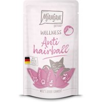MjAMjAM Nassfutter Katze Wellness - Anti Hairball 12 x 125 g Rind von MjAMjAM