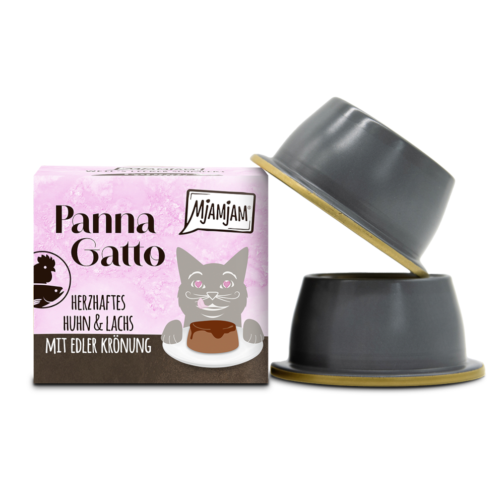 MjAMjAM Panna Gatto 2 x 80 g - herzhaftes Huhn & Lachs mit edler Krönung MjAMjAM Panna Gatto 2 x 80 g - herzhaftes Huhn & Lachs mit edler Krönung von MjAMjAM