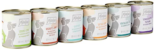 MjAMjAM - Premium Nassfutter für Hunde - Mixpaket II - Mit Huhn & Ente, Rind, Pute, Kalb, Truthahn, Lamm, 6er Pack (6 x 800 g), naturbelassen mit extra viel Fleisch von MjAMjAM
