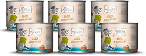 MjAMjAM - Premium Nassfutter für Hunde - Senior - saftiges Hühnchen an schmackhaften Süßkartoffeln, 6er Pack (6x200g), getreidefrei von MjAMjAM