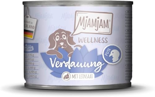 MjAMjAM - Premium Nassfutter für Hunde - Wellness - Verdauung - Pute, 1er Pack (1x200g), getreidefrei von MjAMjAM