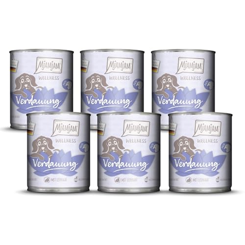 MjAMjAM - Premium Nassfutter für Hunde - Wellness - Verdauung - Pute, 6er Pack (6x800g), getreidefrei von MjAMjAM