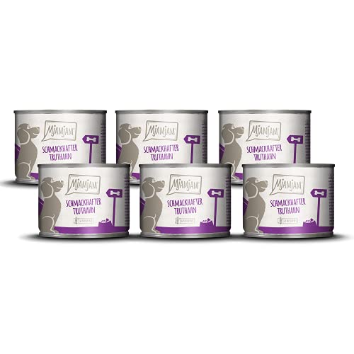 MjAMjAM - Premium Nassfutter für Hunde - schmackhafter Truthahn an leckeren Möhrchen, 6er Pack (6 x 200 g), getreidefrei mit extra viel Fleisch von MjAMjAM