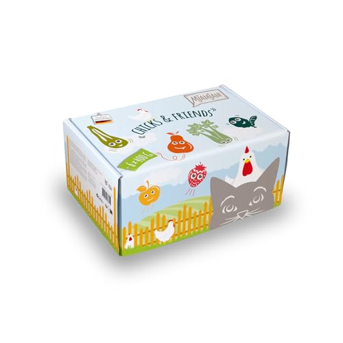 MjAMjAM Premium Nassfutter für Katzen - Chicks & Friends Box, 6er Pack (6 x 400g), getreidefrei mit extra Fleisch von MjAMjAM