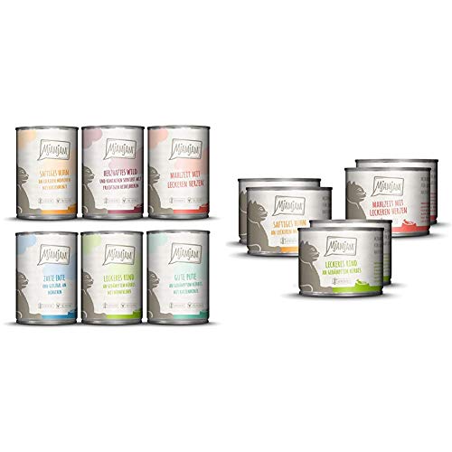 MjAMjAM - Premium Nassfutter für Katzen - Mixpaket III - Wild & Kaninchen, Pute, Ente & Geflügel, Herzen, Huhn, Rind & Premium Nassfutter für Katzen - Mixpaket I - Huhn, Rind, Herzen, 6er Pack MjAMjAM - Premium Nassfutter für Katzen - Mixpaket III - Wild & Kaninchen, Pute, Ente & Geflügel, Herzen, Huhn, Rind & Premium Nassfutter für Katzen - Mixpaket I - Huhn, Rind, Herzen, 6er Pack von MjAMjAM