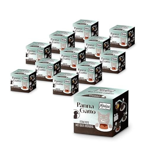 MjAMjAM - Premium Nassfutter für Katzen - Panna Gatto - feine Pute mit edler Krönung, 12er Pack (2x80g), getreidefrei von MjAMjAM