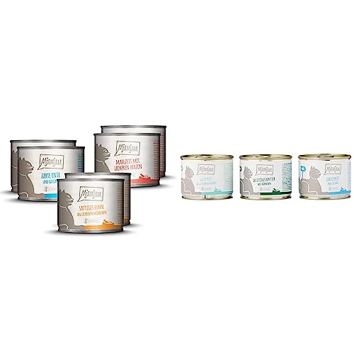 MjAMjAM - Premium Nassfutter für Katzen - Probierpaket, 6er Pack (6 x 200 g) & - Premium Nassfutter für Katzen - Mixpaket II - Wild & Kaninchen, Pute von MjAMjAM