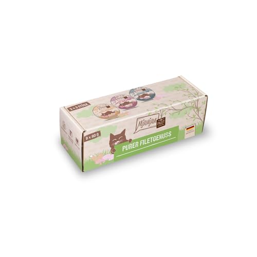 MjAMjAM - Premium Nassfutter für Katzen - Purer Filetgenuss Mixpaket, 9er Pack (9 x 80g), getreidefrei mit extra viel Fleisch von MjAMjAM