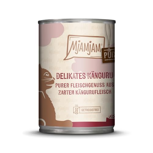 MjAMjAM - Premium Nassfutter für Katzen - purer Fleischgenuss - saftiges Hühnchen pur, 400 g, getreidefrei mit extra viel Fleisch von MjAMjAM
