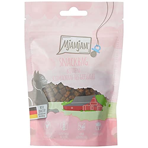 MjAMjAM - Premium Snack für Kitten - Snackbag - Kitten schmackhaftes Geflügel, 1er Pack (1 x 125 g), naturbelassen ganz ohne synthetische Konservierungsstoffe MjAMjAM - Premium Snack für Kitten - Snackbag - Kitten schmackhaftes Geflügel, 1er Pack (1 x 125 g), naturbelassen ganz ohne synthetische Konservierungsstoffe von MjAMjAM