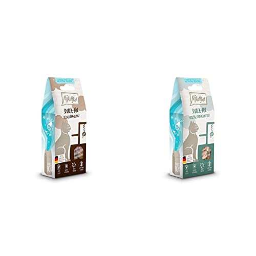 MjAMjAM - Premium Snackbox für Katzen - feine Lammlunge, 1er Pack (1 x 35 g) & - Premium Snackbox für Katzen - vorzügliches Kalbsfilet, 1er Pack (1 x 35 g) 33301 von MjAMjAM