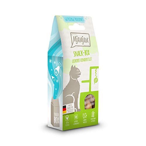 MjAMjAM - Premium Katzensnack - Snackbox - leckeres Rinderfilet, 1er Pack (1 x 35 g), naturbelassen ganz ohne synthetische Konservierungsstoffe von MjAMjAM