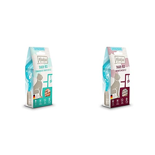 MjAMjAM - Premium Snackbox für Katzen - schmackhaftes Thunfischfilet, gefriergetrocknet, 1er Pack (1 x 35 g) 33304 & Premium Snackbox für Katzen - herzhaftes Wildfilet, 1er Pack (1 x 35 g) von MjAMjAM