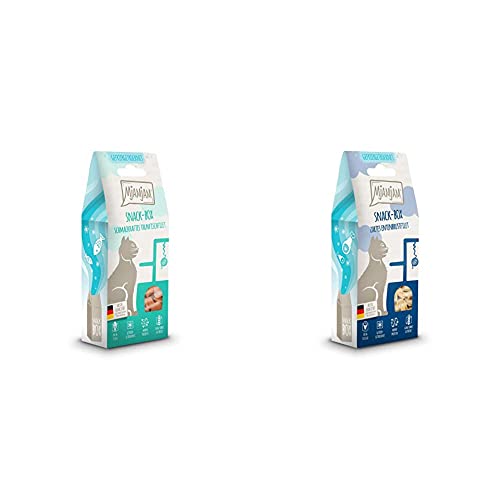 MjAMjAM - Premium Snackbox für Katzen - schmackhaftes Thunfischfilet, gefriergetrocknet, 1er Pack (1 x 35 g) 33304 & Snackbox - zartes Entenbrustfilet, 1er Pack (1 x 40 g) von MjAMjAM