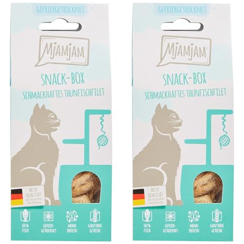 MjAMjAM - Premium Snackbox für Katzen - schmackhaftes Thunfischfilet, gefriergetrocknet, 2er Pack (1 x 35 g) 33304 von MjAMjAM