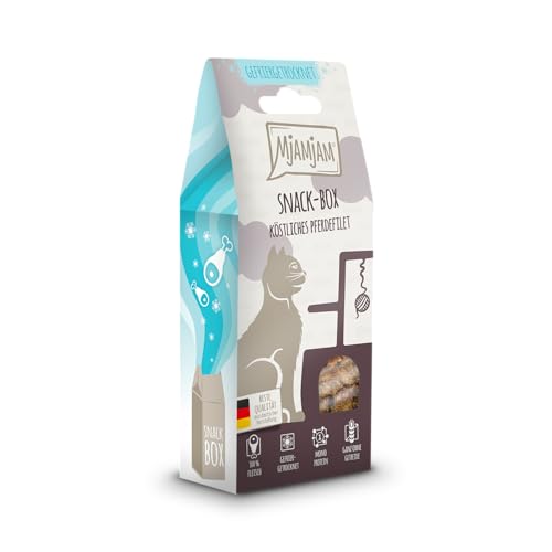 MjAMjAM - Premium Snacks für Katzen - Snackbox - Vorzügliches Straußenfilet, 1er Pack (1 x 40 g), Natur ohne synthetische Konservierungsstoffe von MjAMjAM